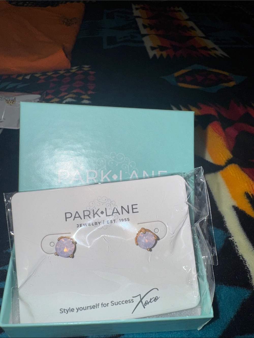 Park Lane Kids Lavender Opal Stud Earrings - Gold Tone